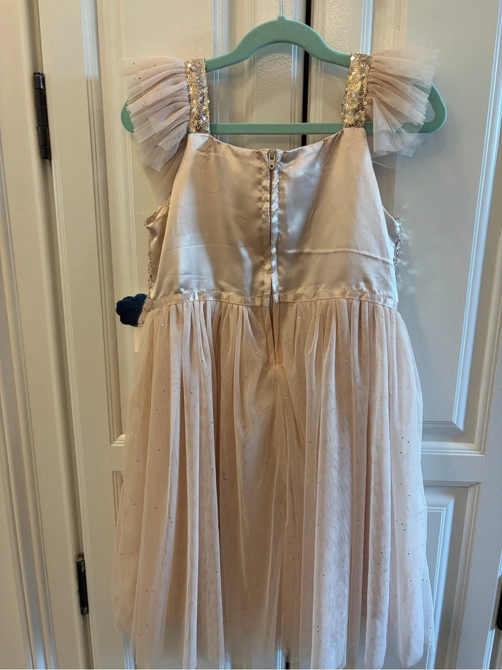 Popatu Sequin Bodice Tulle Dress - Blush Gold